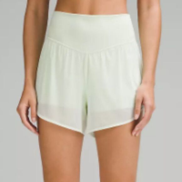 lululemon athletica Pants - Lululemon Nulu and Mesh High-Rise Yoga Short 3.5" KOHLRABI GREEN SIZE 4 NWT